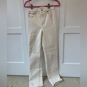 Abercrombie Cream 90s Straight Ultra High Rise Jean